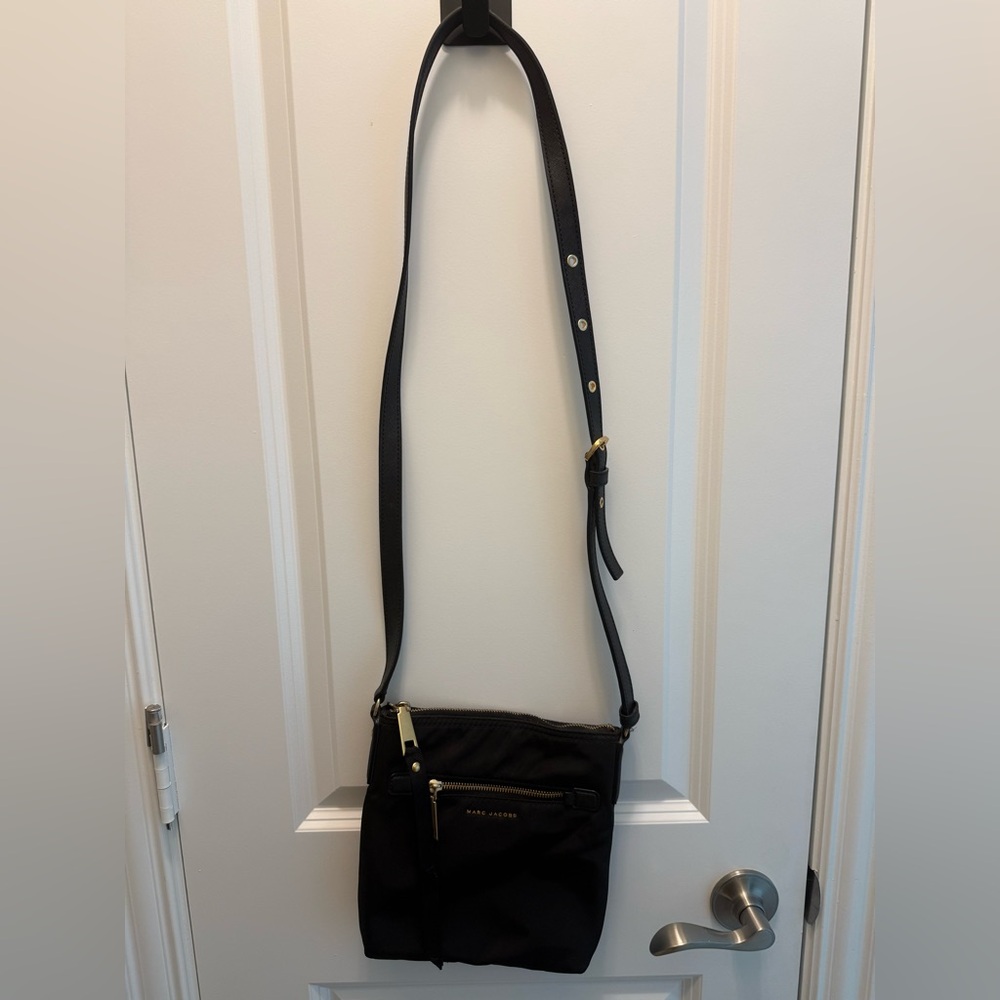Marc Jacobs Black Nylon Crossbody with Gold Hardware